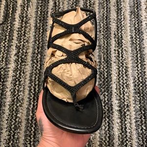 Black Guess rhinestone gladiator sandals